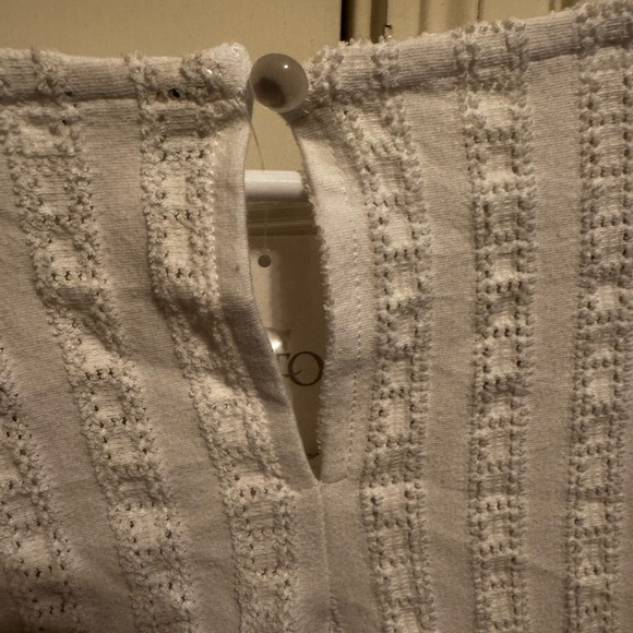 Cato White Textured Puff Ruffle Sleeve White Short Sleeve Shirt Plus Sz 22/24 - Picture 8 of 10